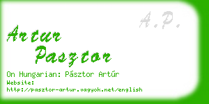 artur pasztor business card